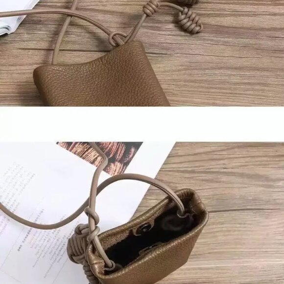 New! Tan Brown Faux Soft PU Leather Mini Crossbody Phone Coin Purse Bag - Picture 4 of 7